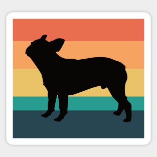 French Bulldog Silhouette Vintage Sunset Sticker